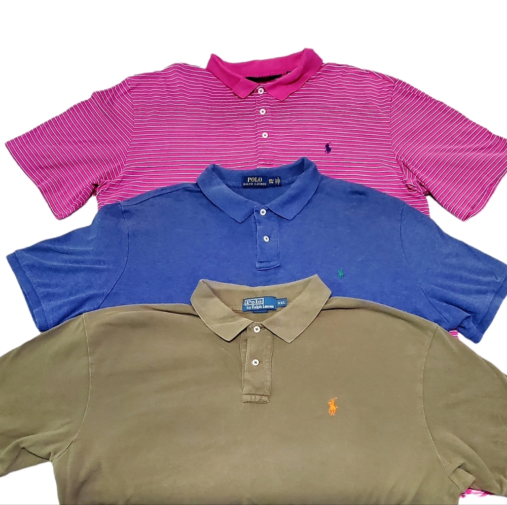 Lot of 3 Vintage Polo Ralph Lauren Polo Shirts Men's Size XXL